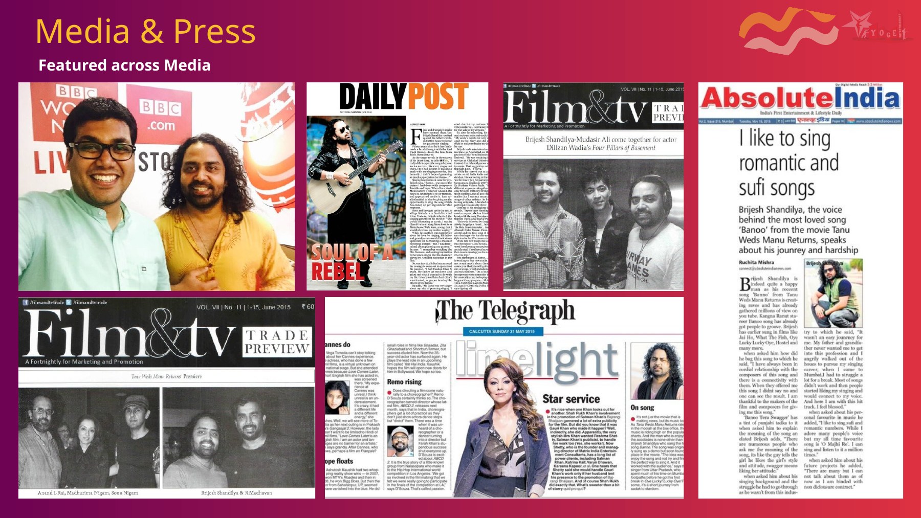 Brijesh Shandilya editorial and entertainment media coverage