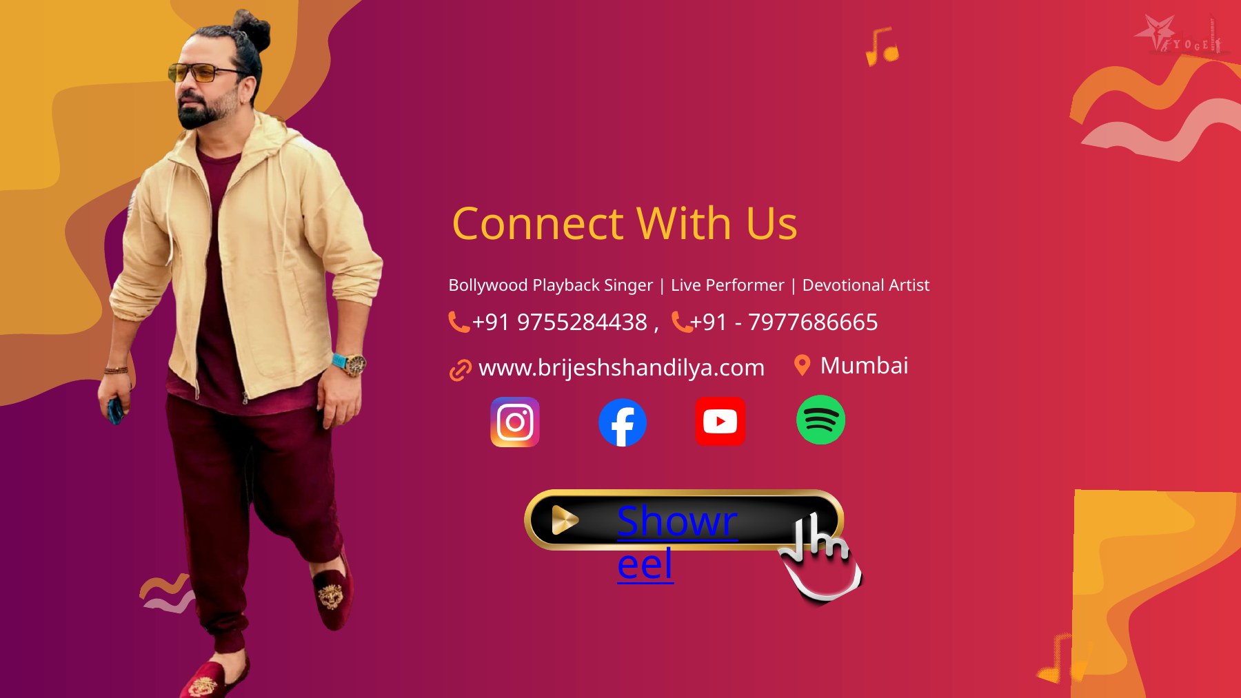 Connect With Brijesh Shandilya — Mumbai — Bollywood Playback Singer, Live Performer and Devotional Artist